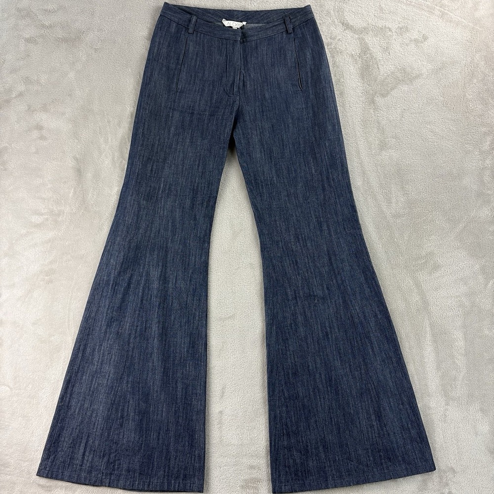Alexis Chambray Flare Jeans Womens Size‎ XS Blue High Waist Wide Leg